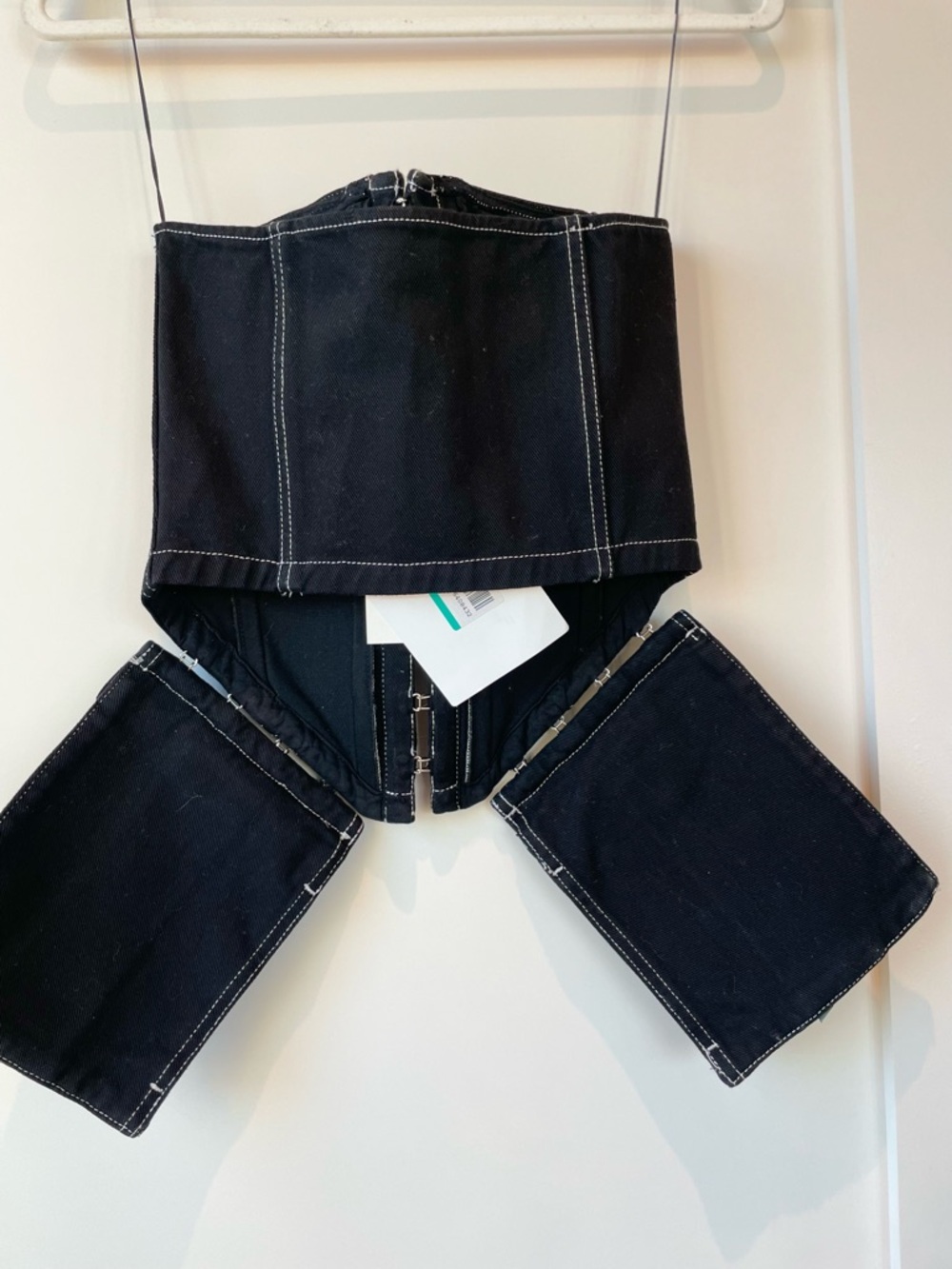 Dion Lee Black Denim Corset Bustier w/ Contrast Stitching Size M AUS 10/US 8 NWT - Picture 6 of 8